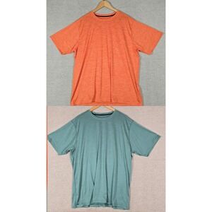 Liberty Pro Mens XXL 2 Pack Performance T-Shirts Orange Teal‎ Heathered Stretch
